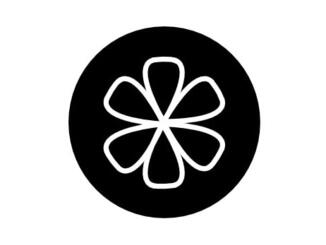 Weichspüler Symbol als Icon auf schwarzem Kreis