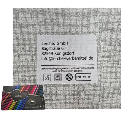 Beispielbild: Aufkleber-Kennzeichnung für die Produktsicherheit bei Werbemitteln 