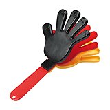 Klapperhand in Deutschland Farben auf weißem Hintergrund