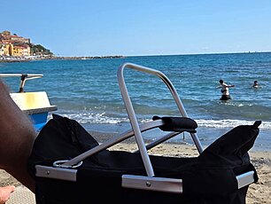 Der Shopper Basket mit Logo unterwegs in Italien, San Remo