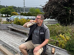 Unsere Socken mit Logo in Uclulet, British Columbia, Kanada