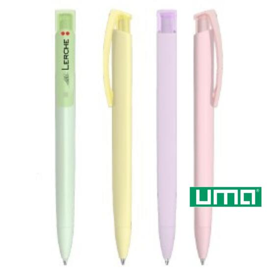 Uma Kugelschreiber in zarten Pastelltönen mit Logo