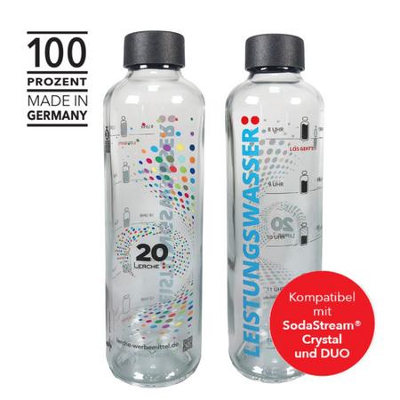 20 Jahre Lerche: Art Bottle Trinkflasche mit Logo