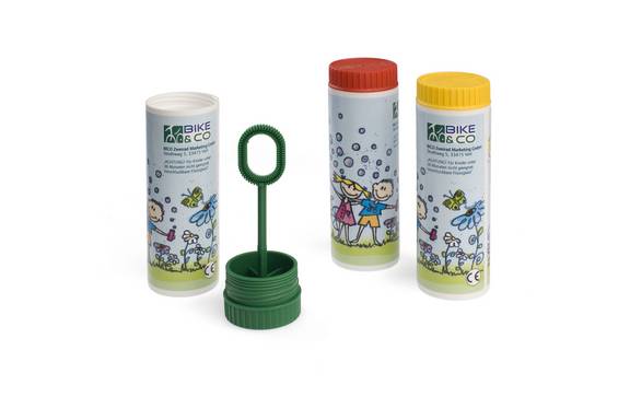 Seifenblasen mit Logo bedrucken – bunte Werbeartikel für Kinder &amp; Events