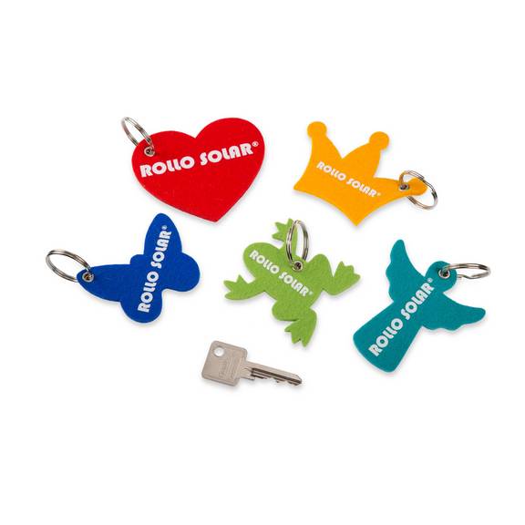 Werbe-Schlüsselanhänger formgestanzt in verschiedenen Motiven und Farben