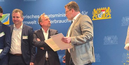 Stefan Lerche im angeregten Gespräch zum Thema Nachhaltigkeit mit Thorsten Klauber