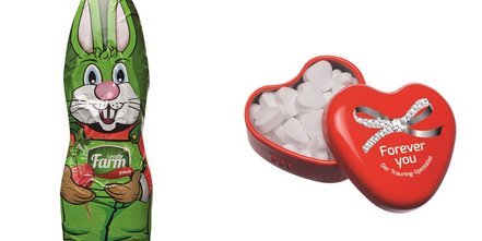 Bedruckte Geschenke für Valentinstag und Ostern 2015 zu Top-Preisen und mit schneller Lieferzeit