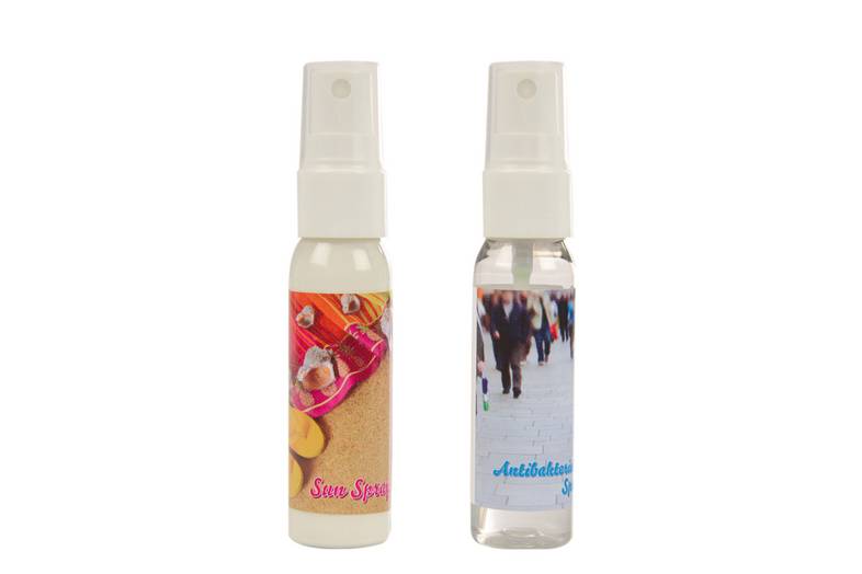 Bedrucktes Spray mit 30 ml Inhalt Sonnenschutz verschiedene LSF
