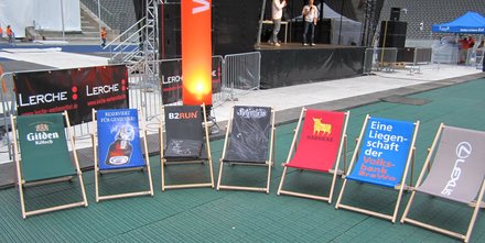 Bedruckte Strand-Liegestühle Buche-Holz