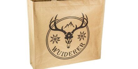 Bedruckte Bedford Tragetasche aus Papier und Non Woven mit Paspelierung und Wuiderer Logo