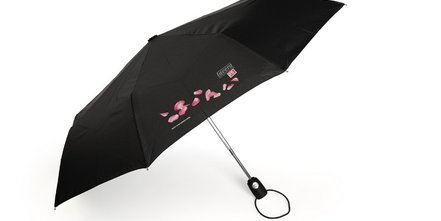 Bedruckter AOC Mini-Taschenschirm Oversize mit Reflexpaspeln und Logo-Doming