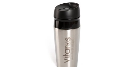 Coffee-to-Go-Becher doppelwandig aus Edelstahl mit individueller Lasergravur