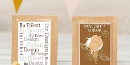 Eispulver zur Herstellung von Speiseeis mit Deinem Logo oder Werbebotschaft