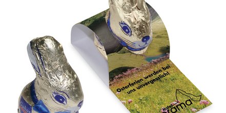 Gubor-Schokohase: süßes Werbemittel zum Osterfest