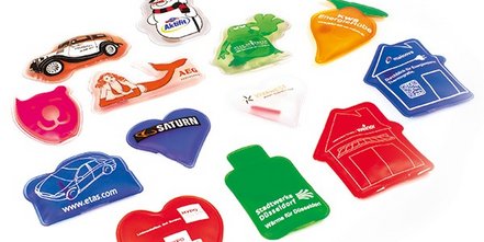 Handwärmer und Gelwärmekissen bedruckt mit Logo als Werbegeschenk für den Winter 2025