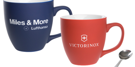 Jumbotassen aus Porzellan mit hochwertiger Velvety Beschichtung in verschiedenen Farben