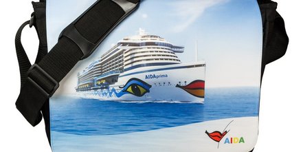 Umhängetasche bedruckte FlapBag BASE Bilderdruck  Beispiel Merchandising Kreuzfahrtschiffe
