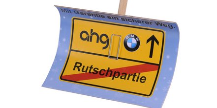 Individuell bedruckbare Schneeschaufel, perfektes Werbemittel für den Winter