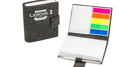 Individuell bedruckbares Notizen Kombi-Set mit hochwertigem Filzumschlag