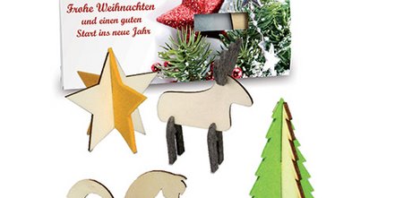 Steckfiguren-Filz-Karte als Weihnachtsmailing und Streuartikel