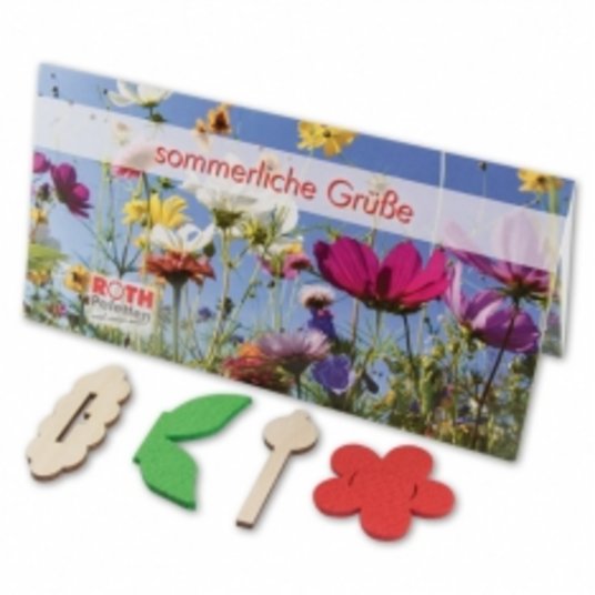 Bedruckte Grußkarte mit Steckfigur