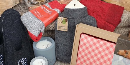 Wärmende Werbemittel mit Herz von Lerche: