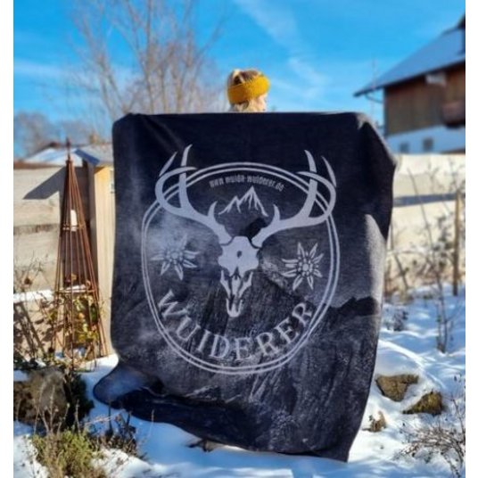 Weiche warme Kuscheldecke mit individueller Firmenwerbung bedruckt