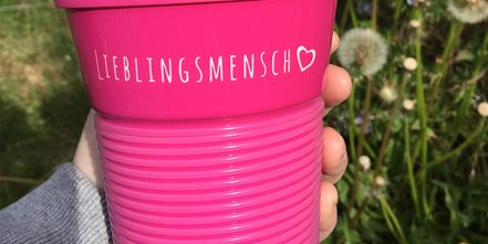 Bedruckbarer-2-in-1 Coffee to go Becher und Müslibecher to go Cupit in pink