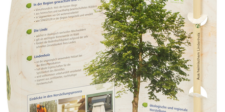 Regional produzierter Werbe-Bleistift in einer praktischen Informationsbroschüre