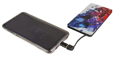 Powerbank &quot;Energy Dual Force&quot; mit vollflächigem Bilder-Digitaldruck mit integriertem Ladekabel