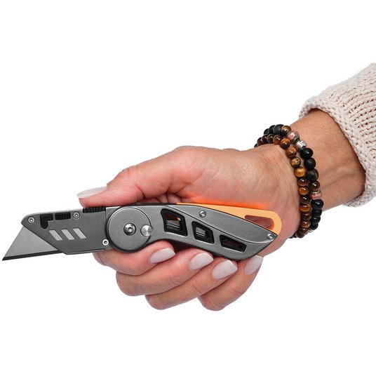 bedruckbarer Werbemittel Sicherheits-Cutter mit automatischem Klingenrückzug und Holster