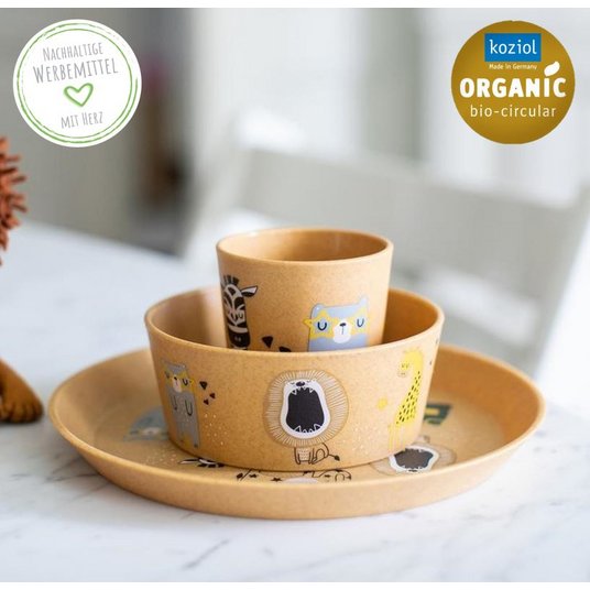 CONNECT ZOO Kinderset mit Teller, Schale und Becher