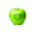 Bedruckter, grüner Apfel als Werbemittel