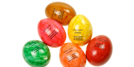 Originelle Werbeidee für Ostern 2016 - Individuell bedruckte Ostereier mit Logo