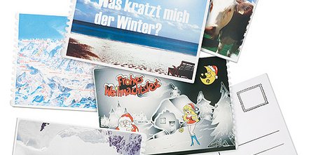Originelle Werbeidee im Winter: Eiskratzer als Postkarte oder Mailing individuell bedruckt