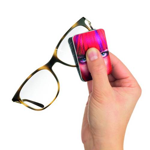 praktisches, kompaktes Microfaser-Brillenputztuch mit individuellen Werbeaufdruck
