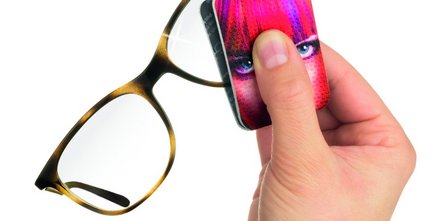 praktisches, kompaktes Microfaser-Brillenputztuch mit individuellen Werbeaufdruck