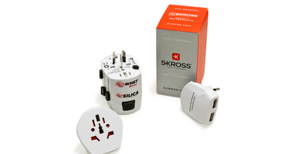 Praktischer, bedruckbarer Marken Skross Reise-Adapter – Der ideale Begleiter für Urlaub und Business