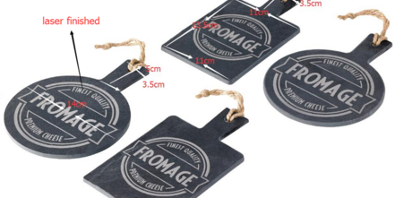 Servierplatten aus Schiefer mit Logo als Lasergravur