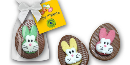 Köstliche Schokoladen-Eier mit individuell bedrucktem Werbertütchen