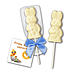 Weißer Schokoladen-Lolly mit persönlicher Osterkarte
