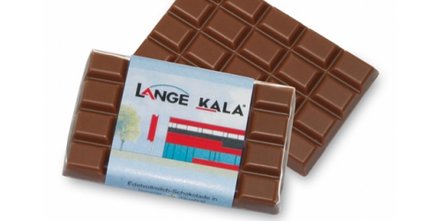 Süsse Werbung Schokolade im Designer-Look mit Firmenwerbung bedruckt