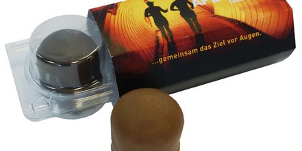 süsse Werbemitel Doppel Schokokuss, das passende Werbe-Duo