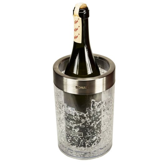 Flaschenkühler mit Logo als Lasergravur am oberen Rand