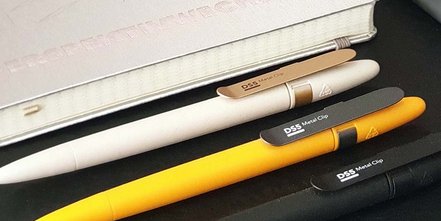 Nachhaltiger Werbekugelschreiber aus recycelten Muscheln