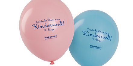 Werbeklassiker: Bunte Luftballons mit Firmenwerbung - unschlagbar werbewirksam und preiswert