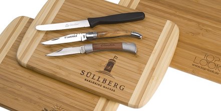 Werbemittel Brotzeitbrett, Schneidebrett aus Bambus für Frühstück, Brotzeit, Küche