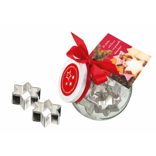 Backförmchen als Werbemittel für Weihnachten im dekorativen Glas