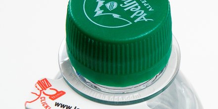 Werbemittel-Highlight Flaschen-Namensschild mit Werbedruck