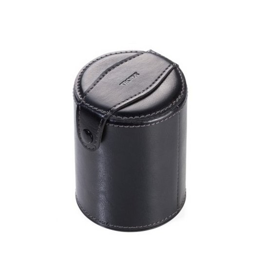 Der praktische und trendige Werbe-Würfelbecher kommt mit 5 schwarze Wüfel.